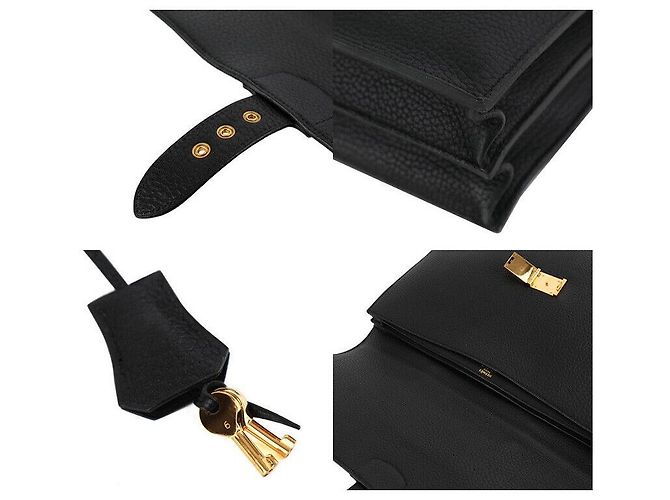 Hermès Sakadopeche Nero con Hardware Oro - vista 7