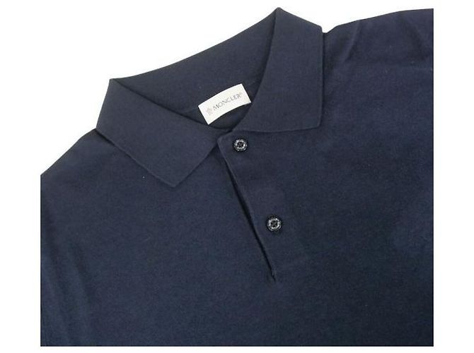 Moncler Polo-Shirt aus Seiden-Leinen-Strick Blau - Ansicht 4