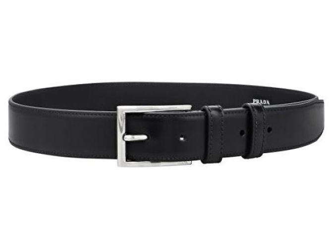 Prada Leather Silver Buckle Belt Black - view 3