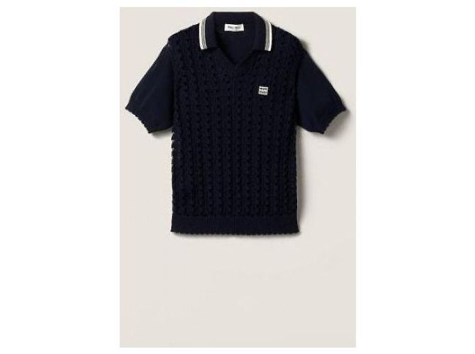 Miu Miu Polo de crochê de algodão - vista 4