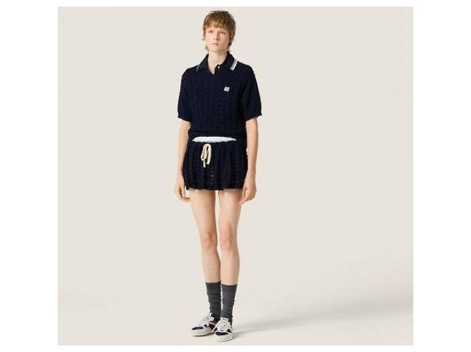 Miu Miu Polo de crochê de algodão - vista 5