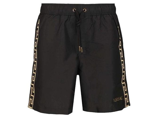 Versace Pantaloncini da bagno in jacquard Nero - vista 3