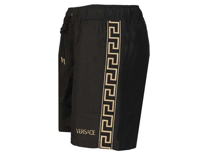 Versace Pantaloncini da bagno in jacquard Nero - vista 5