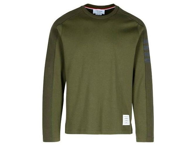Thom Browne Langarm-T-Shirt aus Milano-Baumwolle Grün - Ansicht 3