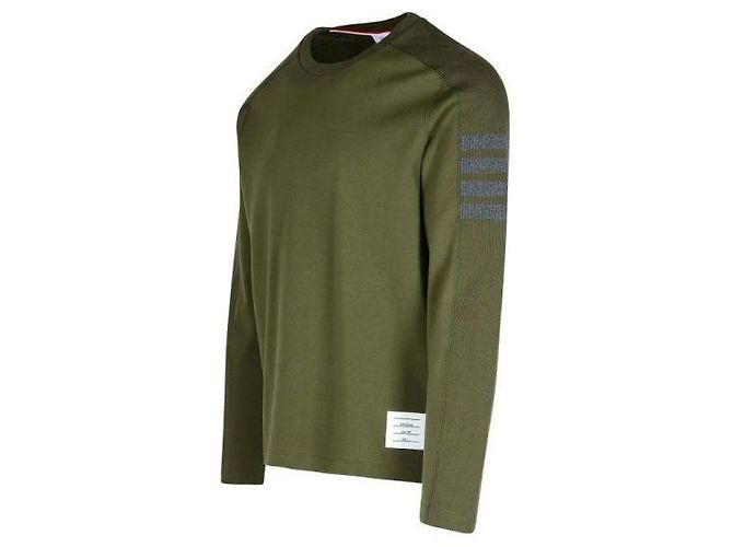 Thom Browne Langarm-T-Shirt aus Milano-Baumwolle Grün - Ansicht 5