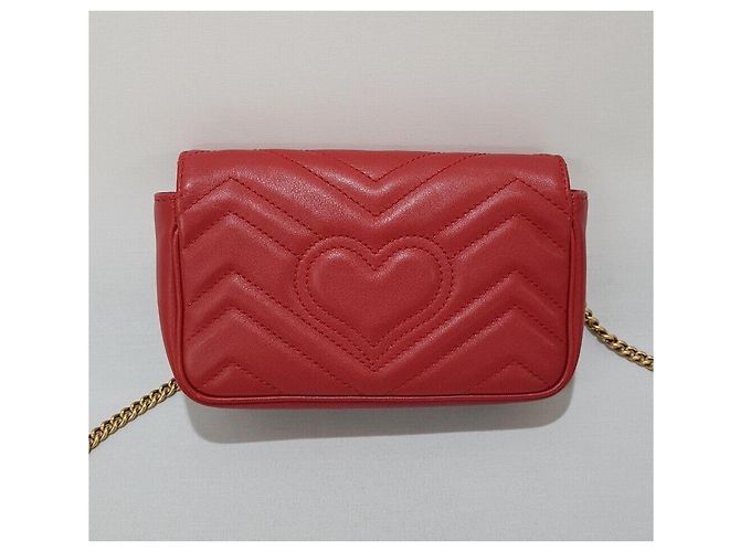 Gucci Borsa a tracolla GG Marmont Super Mini con catena - vista 5