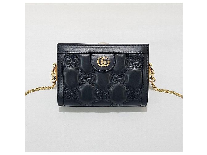 Gucci Mini borsa a tracolla con catena in matelassé ricamato - vista 2