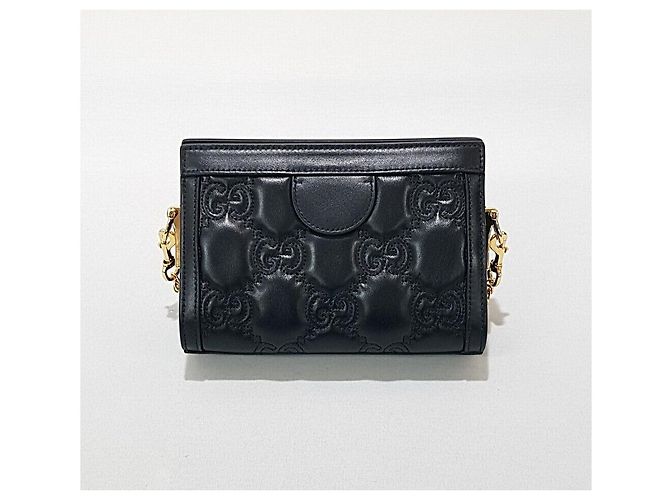 Gucci Mini borsa a tracolla con catena in matelassé ricamato - vista 4