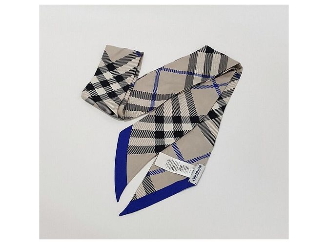 Burberry Sciarpa skinny in seta con motivo Check - vista 2