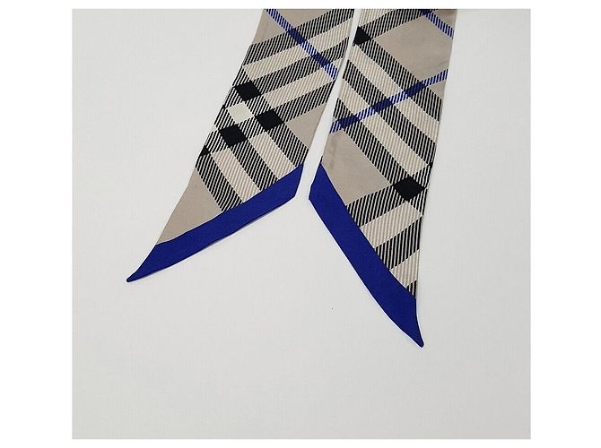 Burberry Sciarpa skinny in seta con motivo Check - vista 3