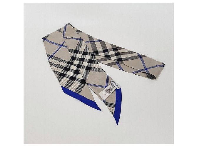 Burberry Sciarpa skinny in seta con motivo Check - vista 4