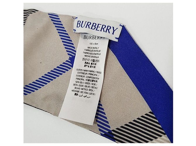 Burberry Sciarpa skinny in seta con motivo Check - vista 5