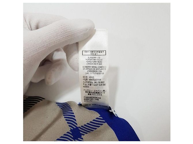 Burberry Sciarpa skinny in seta con motivo Check - vista 7