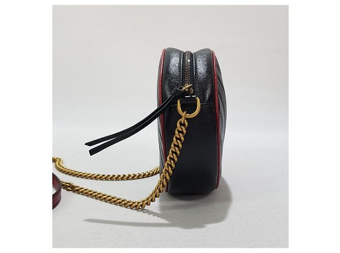 Gucci Mini borsa a tracolla rotonda Marmont Nero - vista 3