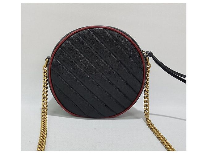 Gucci Mini borsa a tracolla rotonda Marmont Nero - vista 4