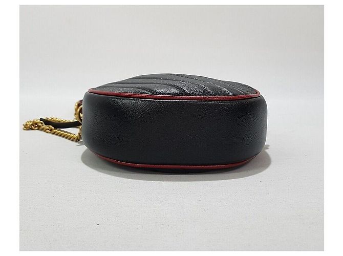 Gucci Mini borsa a tracolla rotonda Marmont Nero - vista 5