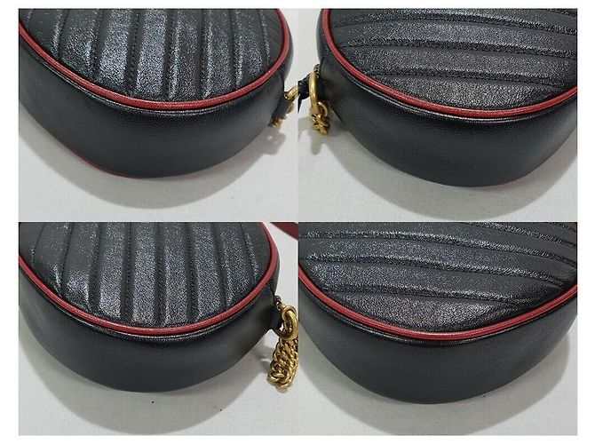 Gucci Mini borsa a tracolla rotonda Marmont Nero - vista 6