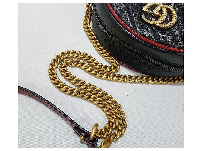 Gucci Mini borsa a tracolla rotonda Marmont Nero - vista 7