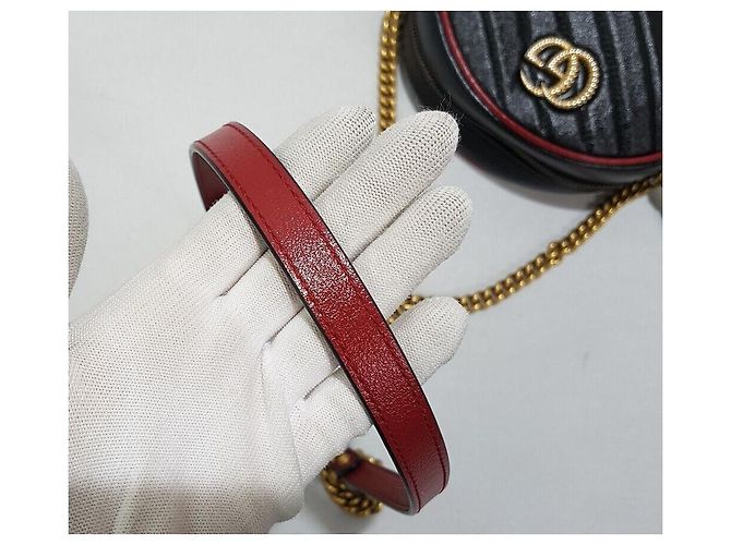 Gucci Mini borsa a tracolla rotonda Marmont Nero - vista 8