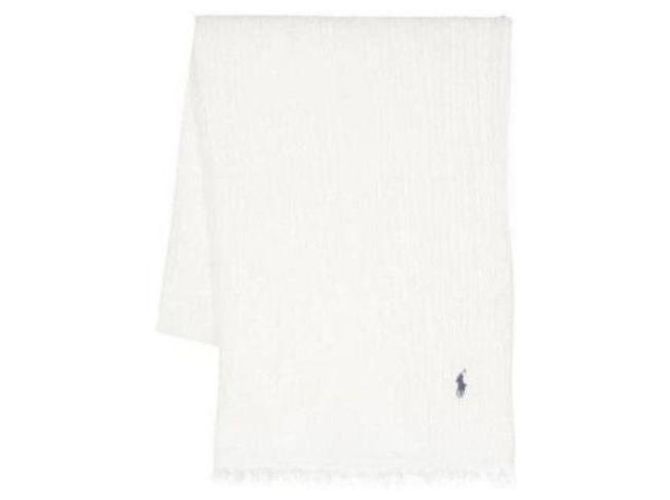 Ralph Lauren Sciarpa con frange e ricamo logo Pony - vista 4