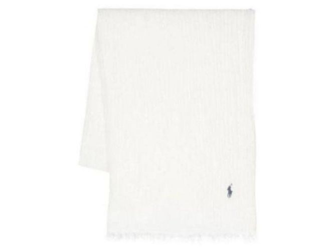Ralph Lauren Sciarpa con frange e ricamo logo Pony - vista 5