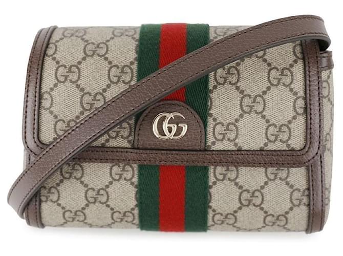 Gucci Mini borsa a tracolla Ophidia Marrone - vista 3