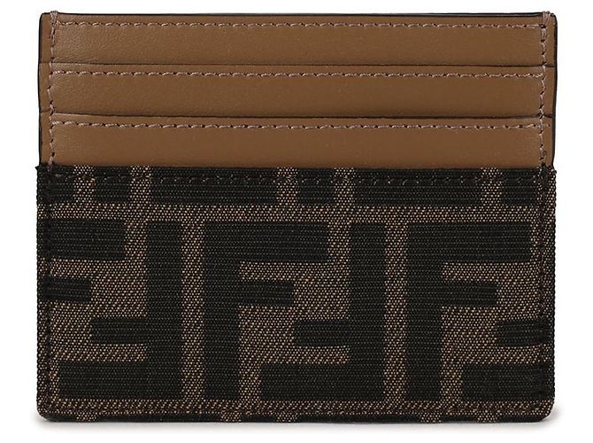 Fendi Tarjetero plano en tejido jacquard FF marrón Castaño - vista 3