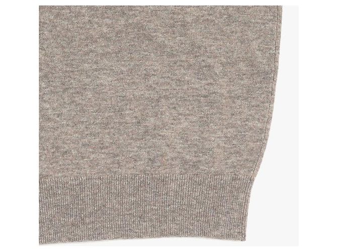 Acne Maglia Melange Greige con Patch Logo Bianco - vista 8
