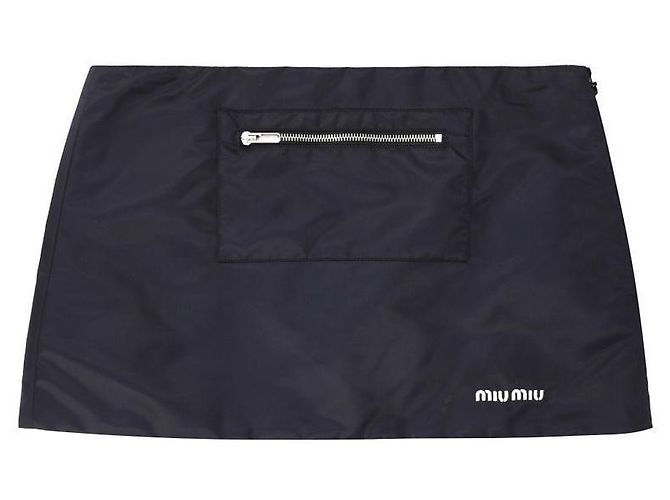 Miu Miu Technischer Rock Gazaar Fleece Damenrock Schwarz - Ansicht 3