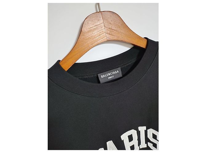 Balenciaga Schwarzer Sweatshirt mit gesticktem Paris-Logo - Ansicht 2