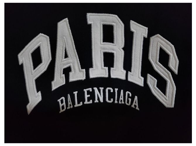 Balenciaga Schwarzer Sweatshirt mit gesticktem Paris-Logo - Ansicht 3