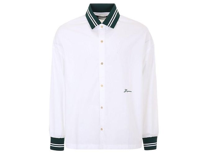 Jacquemus Camicia ricamata con logo baseball Bianco - vista 2