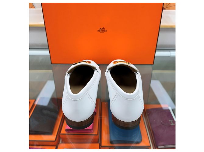 Hermès Mocassini Royal Bianco Oro Rosa Multicolore - vista 5