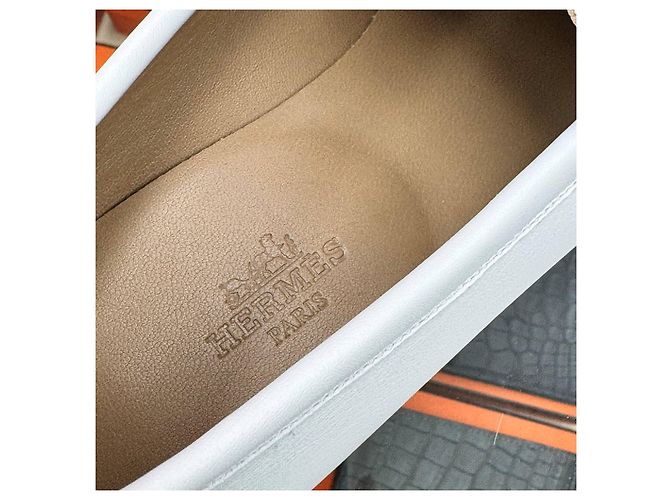 Hermès Mocassini Royal Bianco Oro Rosa Multicolore - vista 6