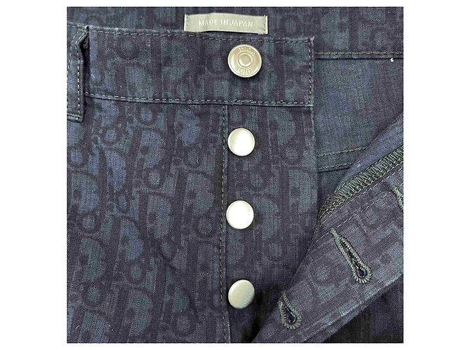 Dior Pantaloni in cotone Oblique Navy Blu - vista 7