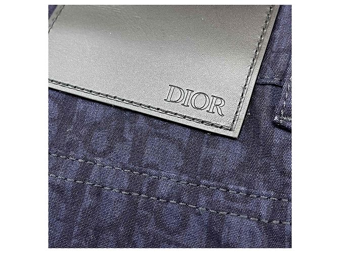 Dior Pantaloni in cotone Oblique Navy Blu - vista 8