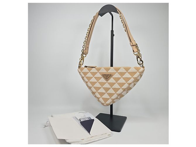 Prada Mini borsa in tessuto ricamato Argento - vista 2
