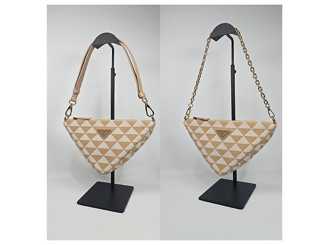 Prada Mini borsa in tessuto ricamato Argento - vista 3