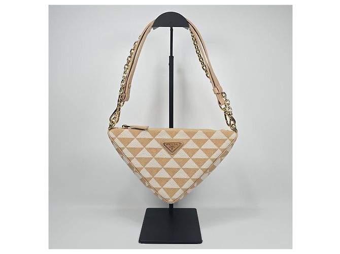 Prada Mini borsa in tessuto ricamato Argento - vista 4