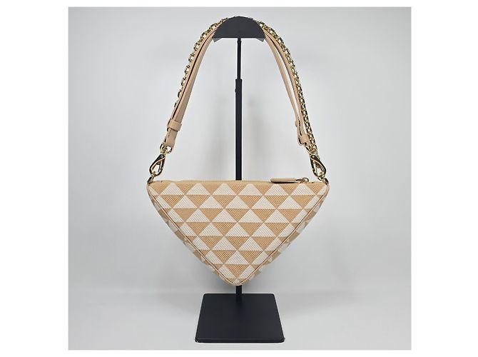 Prada Mini borsa in tessuto ricamato Argento - vista 5