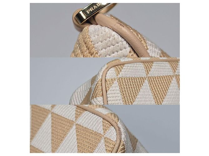 Prada Mini borsa in tessuto ricamato Argento - vista 9