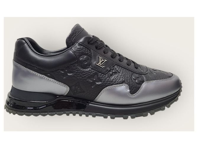 Louis Vuitton Sneakers Runaway in pelle Trousseau nero e argento - vista 2