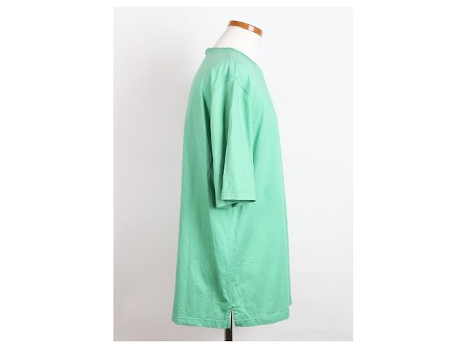 Hermès Kurzärmeliges T-Shirt mit Pferd-Lederpatch Mintgrün - Ansicht 4