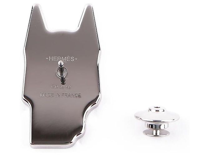 Hermès Cheval Masque Abzeichen Silber - Ansicht 10