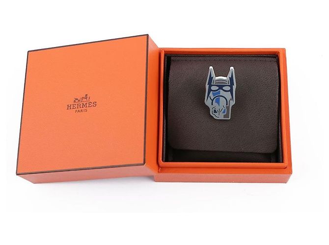 Hermès Cheval Masque Abzeichen Silber - Ansicht 13