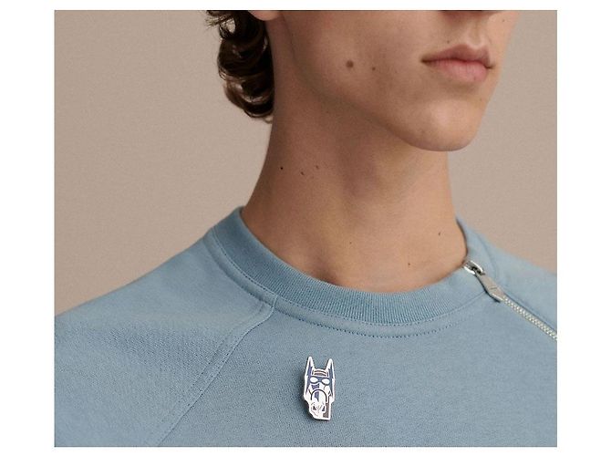 Hermès Cheval Masque Abzeichen Silber - Ansicht 5