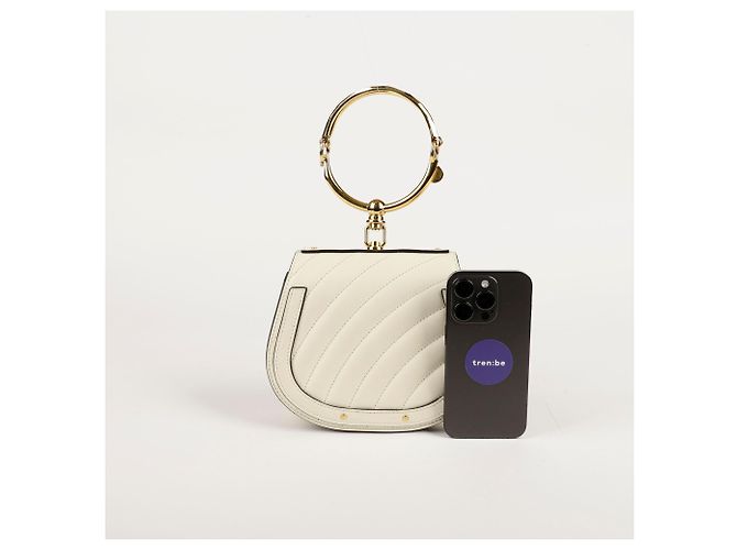 Chloé Piccola borsa tote Nile in pelle bianca Bianco - vista 15