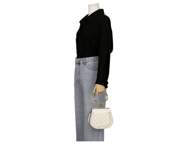 Chloé Piccola borsa tote Nile in pelle bianca Bianco - vista 17