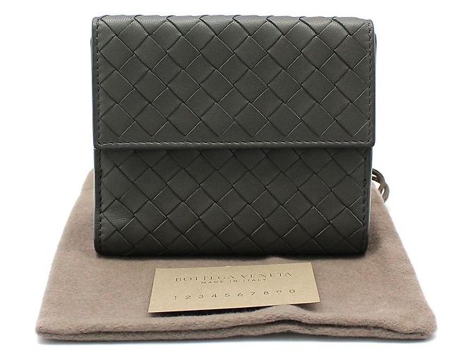 Bottega Veneta Cartera de malla trenzada Intrecciato gris Castaño - vista 2
