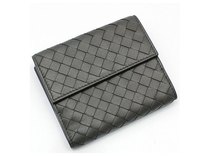 Bottega Veneta Cartera de malla trenzada Intrecciato gris Castaño - vista 3